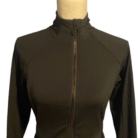 Fabletics Full Zip Long Sleeve Mock Neck Trinity Performance Jacket Black XS - Picture 5 of 8